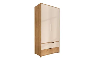 Florai Garderobeskap 90x183 cm - Brun/Hvit - Oppbevaring - Klesoppbevaring - Garderober & garderobesystem - Garderobeskap & klesskap