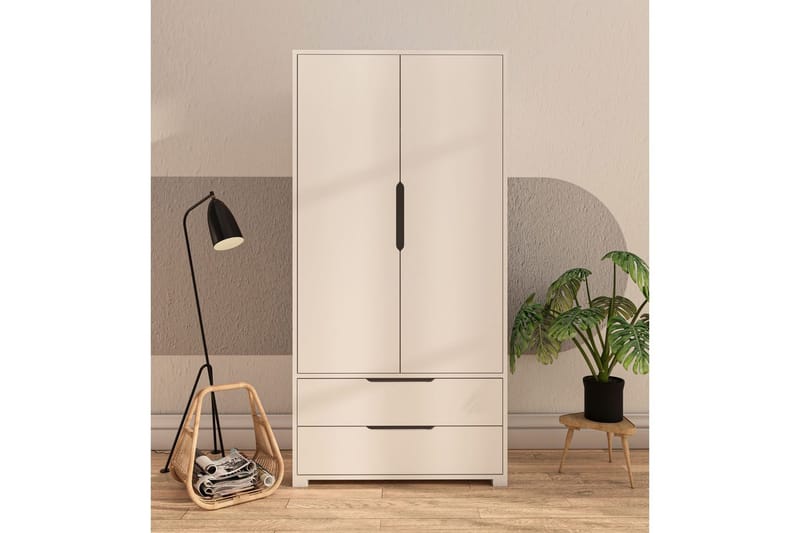 Florai Garderobeskap 90x183 cm - Hvit - Oppbevaring - Klesoppbevaring - Garderober & garderobesystem - Garderobeskap & klesskap