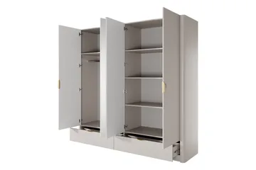 Forba Garderobeskap med Speil 213x209 cm - Hvit - Oppbevaring - Klesoppbevaring - Garderober & garderobesystem