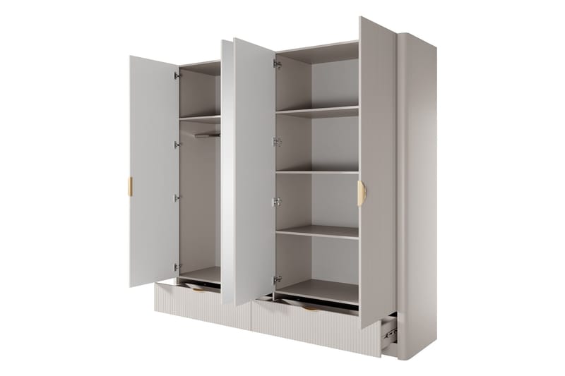 Forba Garderobeskap med Speil 213x209 cm - Hvit - Oppbevaring - Klesoppbevaring - Garderober & garderobesystem