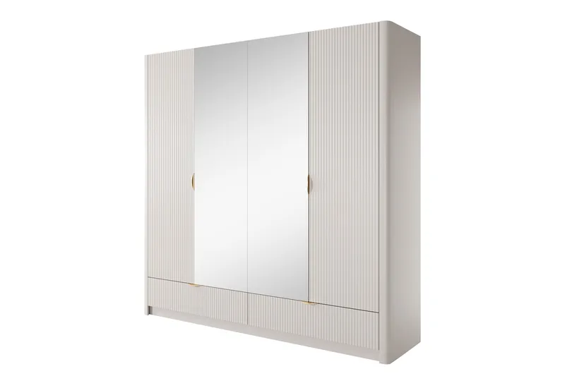 Forba Garderobeskap med Speil 213x209 cm - Hvit - Oppbevaring - Klesoppbevaring - Garderober & garderobesystem