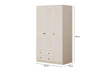 Fornis Garderobesskåp 105x184 cm - Matt Hvit - Oppbevaring - Klesoppbevaring - Garderober & garderobesystem - Garderobeskap & klesskap