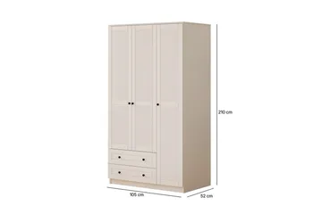 Fornis Garderobesskåp 105x210 cm - Matt Hvit - Oppbevaring - Klesoppbevaring - Garderober & garderobesystem - Garderobeskap & klesskap