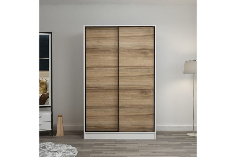 Brun/Hvit Fruitland Garderobe 120 cm