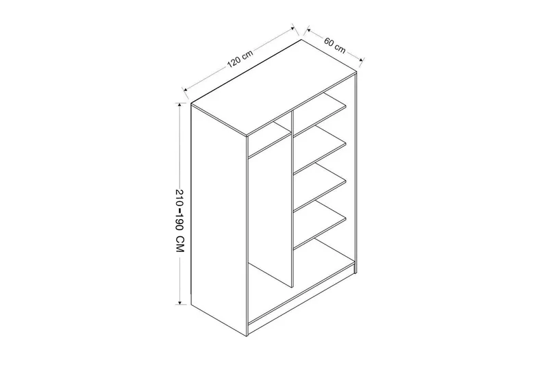 Fruitland Garderobe 120 cm - Grå/Hvit - Oppbevaring - Klesoppbevaring - Garderober & garderobesystem