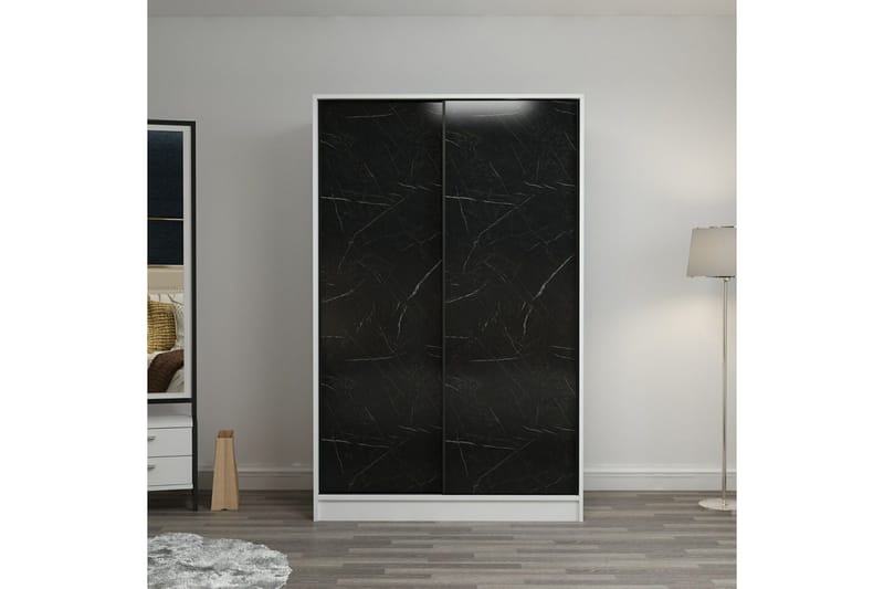 Svart/Hvit Fruitland Garderobe 120 cm