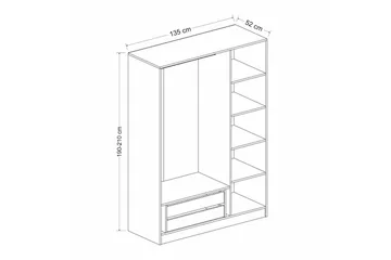 Fruitland Garderobe 135 cm - Hvit - Oppbevaring - Klesoppbevaring - Garderober & garderobesystem