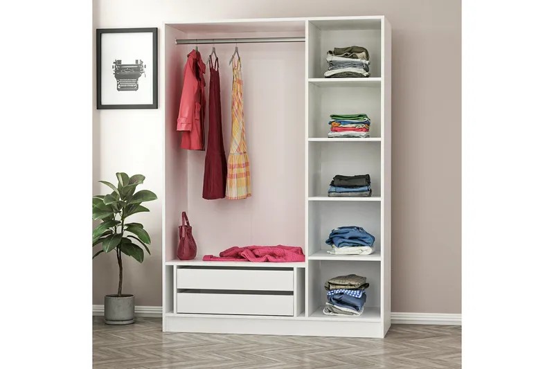 Fruitland Garderobe 135 cm - Hvit - Oppbevaring - Klesoppbevaring - Garderober & garderobesystem