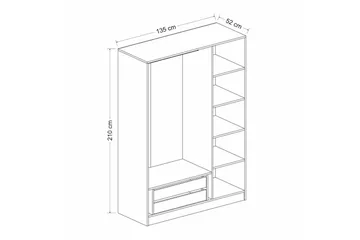 Fruitland Garderobe 135 cm - Hvit - Oppbevaring - Klesoppbevaring - Garderober & garderobesystem