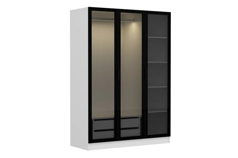 Fruitland Garderobe 135 cm - Svart/Hvit - Oppbevaring - Klesoppbevaring - Garderober & garderobesystem