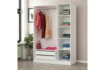 Fruitland Garderobe 135 cm - Svart/Hvit - Oppbevaring - Klesoppbevaring - Garderober & garderobesystem