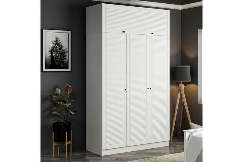 Fruitland Garderobe 135x190 cm - Hvit - Oppbevaring - Klesoppbevaring - Garderober & garderobesystem