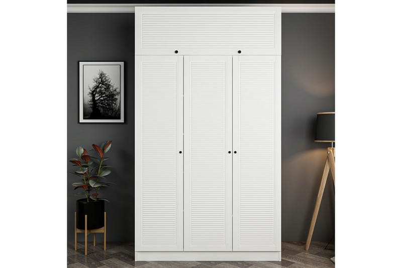 Fruitland Garderobe 135x190 cm - Hvit - Oppbevaring - Klesoppbevaring - Garderober & garderobesystem