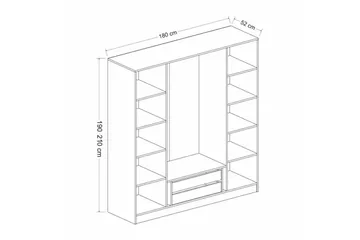 Fruitland Garderobe 180 cm - Antrasitt - Oppbevaring - Klesoppbevaring - Garderober & garderobesystem