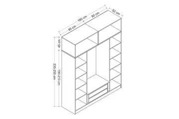 Fruitland Garderobe 180 cm - Brun - Oppbevaring - Klesoppbevaring - Garderober & garderobesystem