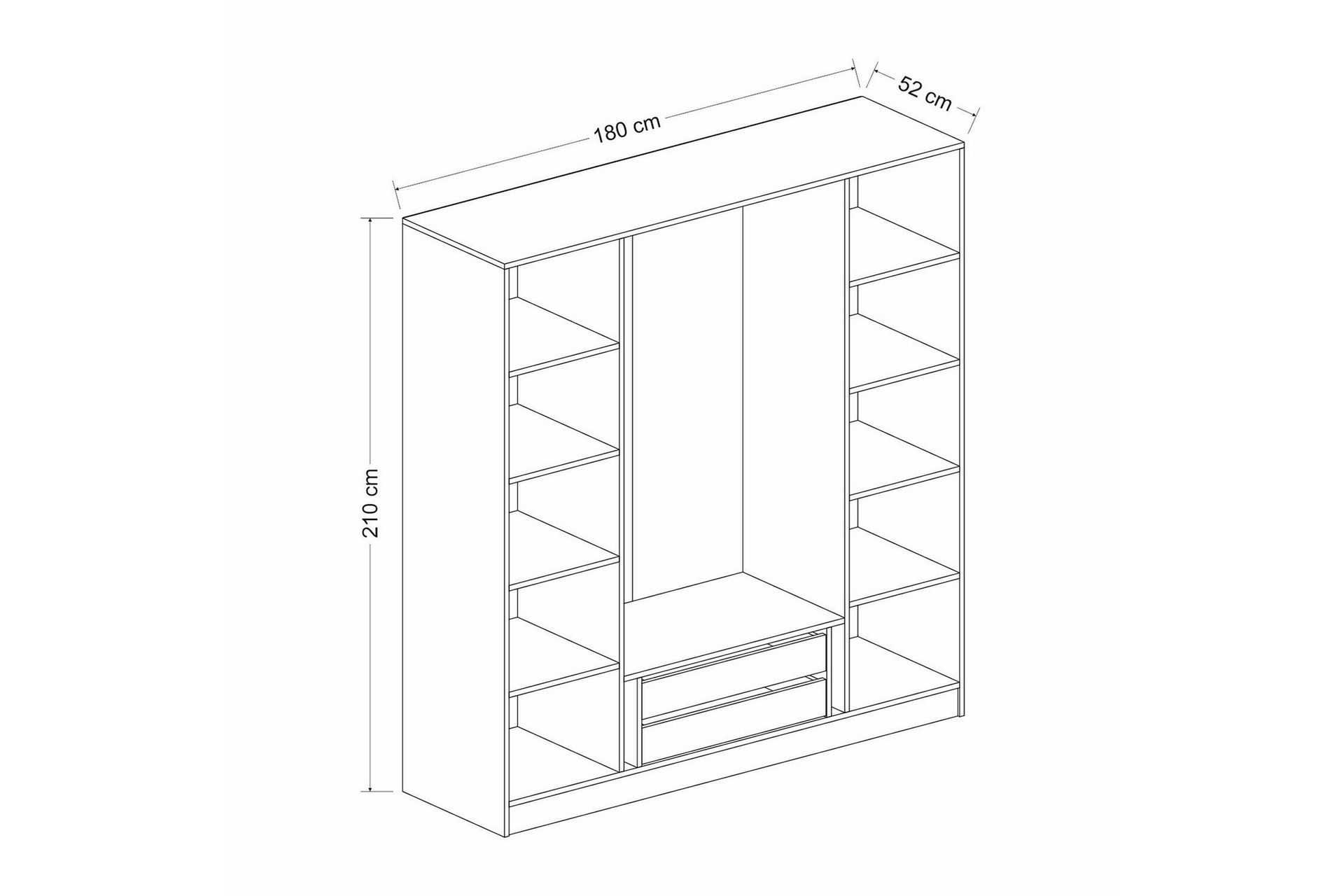 Fruitland Garderobe 180 cm - Brun - Oppbevaring - Klesoppbevaring - Garderober & garderobesystem