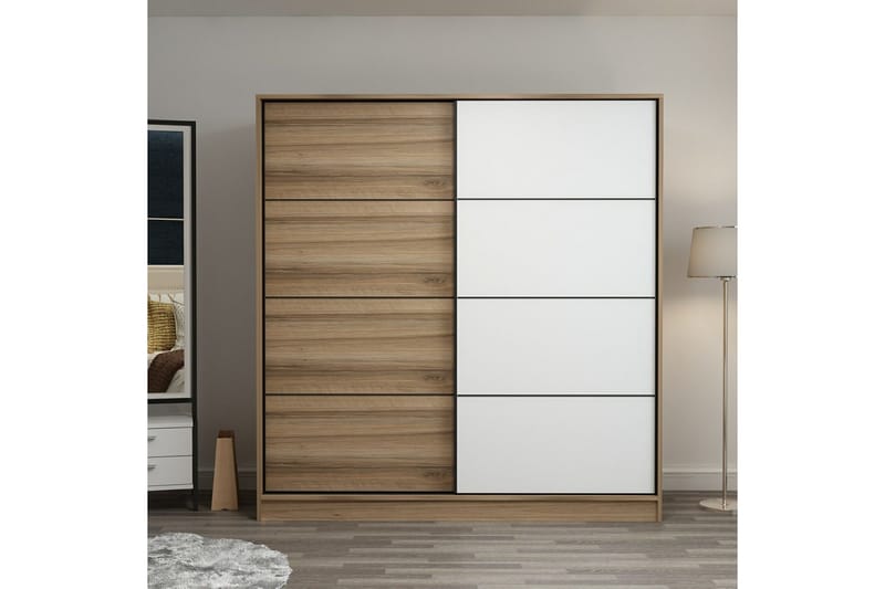 Fruitland Garderobe 180 cm, Brun/Hvit/Eik
