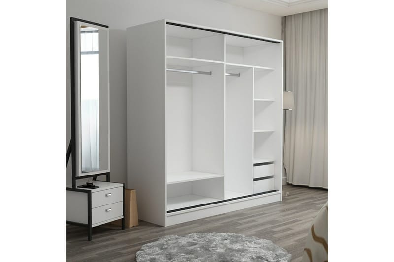 Fruitland Garderobe 180 cm - Grå/Brun - Oppbevaring - Klesoppbevaring - Garderober & garderobesystem