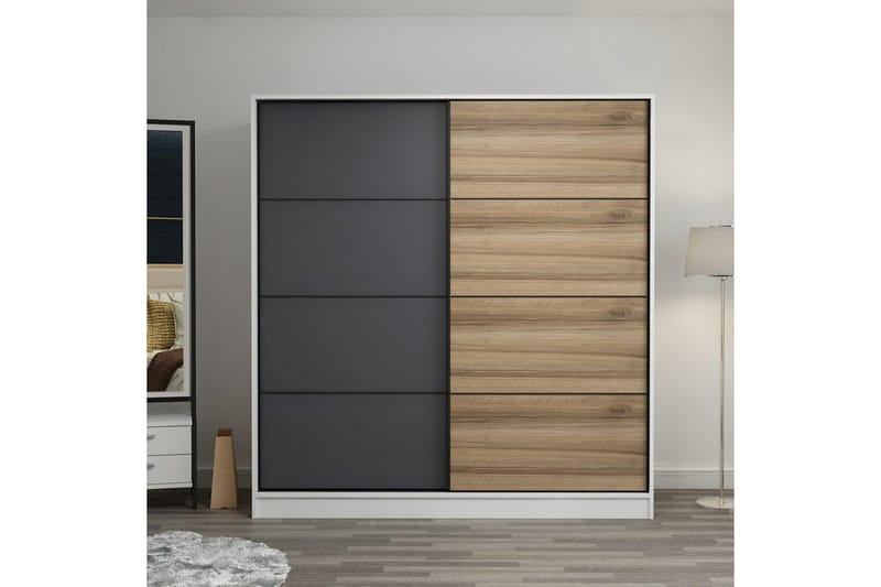 Fruitland Garderobe 180 cm - Grå/Brun - Oppbevaring - Klesoppbevaring - Garderober & garderobesystem