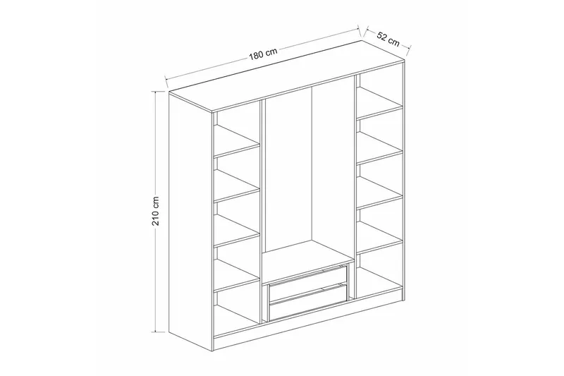 Fruitland Garderobe 180 cm - Hvit - Oppbevaring - Klesoppbevaring - Garderober & garderobesystem