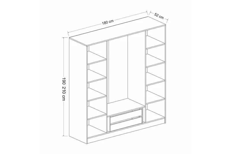 Fruitland Garderobe 180 cm - Hvit - Oppbevaring - Klesoppbevaring - Garderober & garderobesystem