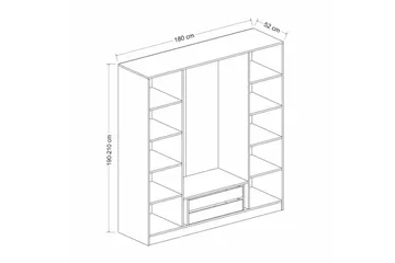 Fruitland Garderobe 180 cm - Hvit - Oppbevaring - Klesoppbevaring - Garderober & garderobesystem