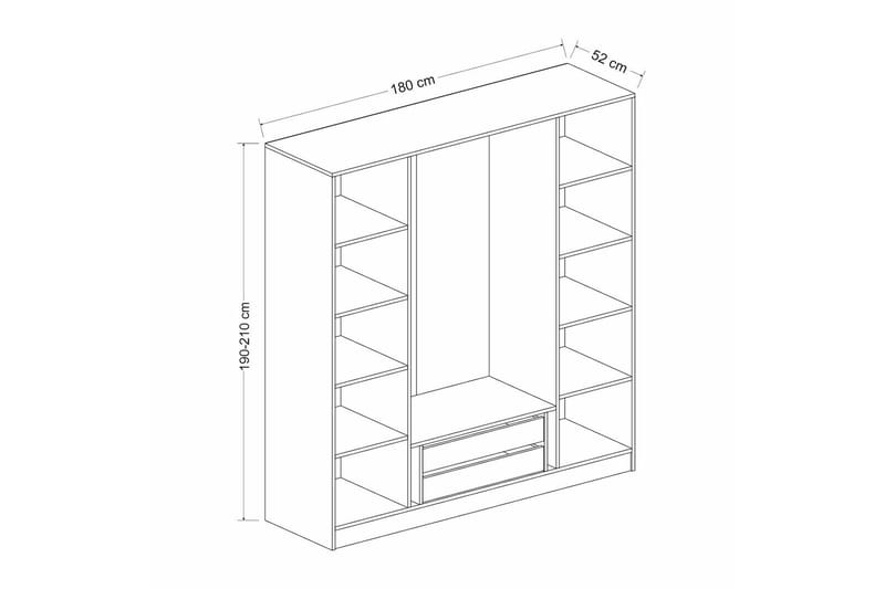Fruitland Garderobe 180 cm - Hvit - Oppbevaring - Klesoppbevaring - Garderober & garderobesystem
