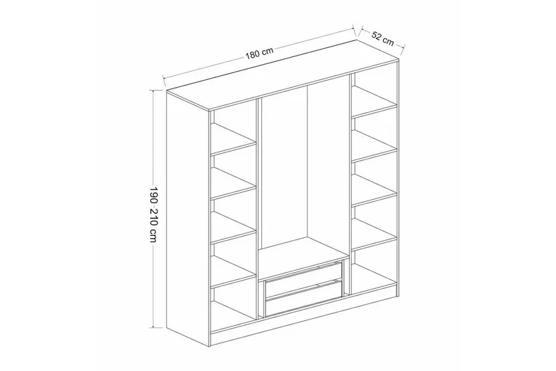 Fruitland Garderobe 180 cm - Hvit - Oppbevaring - Klesoppbevaring - Garderober & garderobesystem