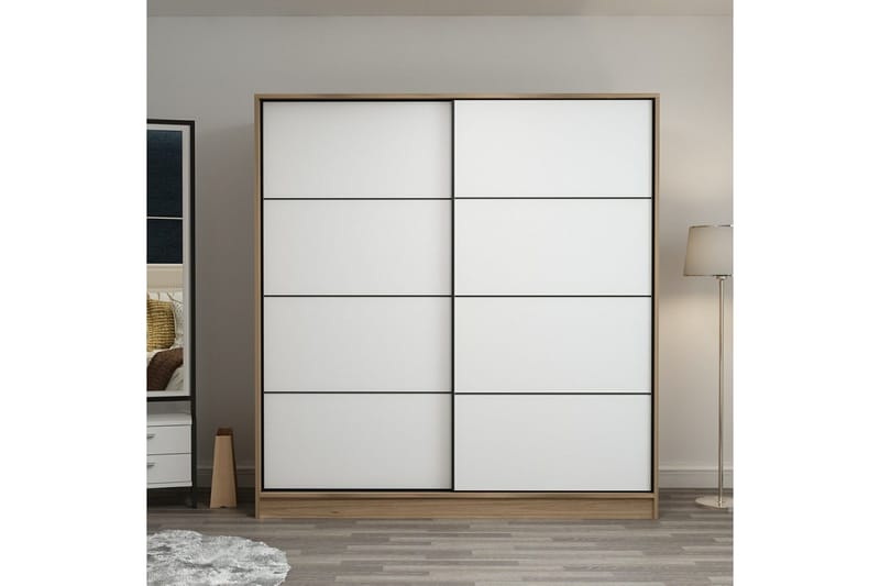 Fruitland Garderobe 180 cm, Hvit/eik