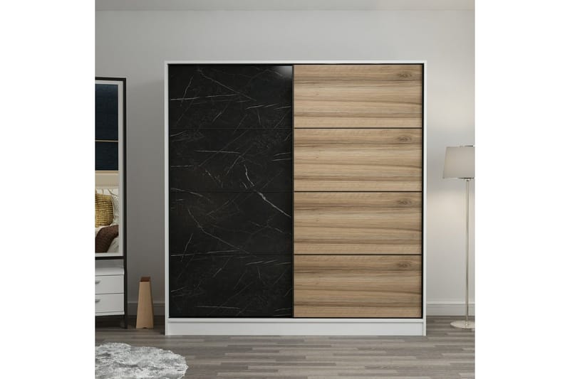 Fruitland Garderobe 180 cm, Svart/Brun