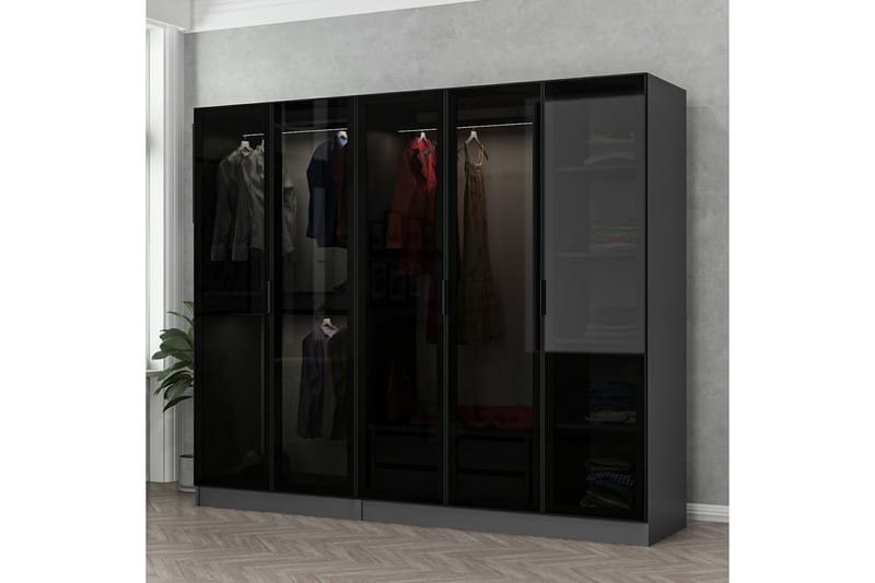 Fruitland Garderobe 225 cm - Antrasitt - Oppbevaring - Klesoppbevaring - Garderober & garderobesystem