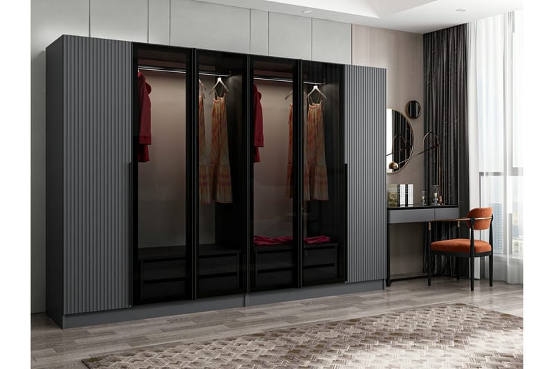 Fruitland Garderobe 225 cm - Antrasitt - Oppbevaring - Klesoppbevaring - Garderober & garderobesystem