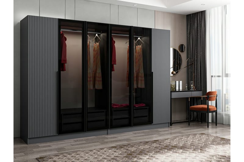 Fruitland Garderobe 225 cm - Antrasitt - Garderober & garderobesystem - Garderobeskap & klesskap