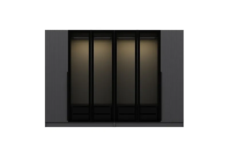 Fruitland Garderobe 225 cm - Antrasitt - Oppbevaring - Klesoppbevaring - Garderober & garderobesystem