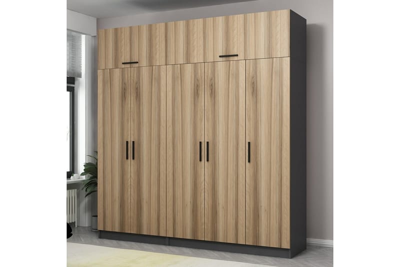 Fruitland Garderobe 225 cm - Brun/Grå - Oppbevaring - Klesoppbevaring - Garderober & garderobesystem