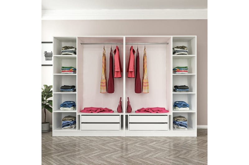 Fruitland Garderobe 225 cm - Hvit - Oppbevaring - Klesoppbevaring - Garderober & garderobesystem