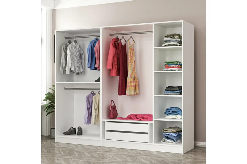 Fruitland Garderobe 225 cm - Hvit - Oppbevaring - Klesoppbevaring - Garderober & garderobesystem
