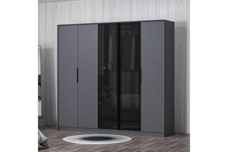 Fruitland Garderobe 228x210 cm - Antrasitt - Oppbevaring - Klesoppbevaring - Garderober & garderobesystem