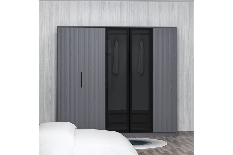 Fruitland Garderobe 228x210 cm - Antrasitt - Oppbevaring - Klesoppbevaring - Garderober & garderobesystem