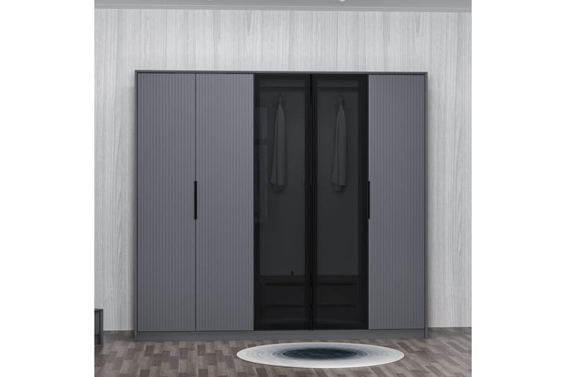 Fruitland Garderobe 228x210 cm - Antrasitt - Oppbevaring - Klesoppbevaring - Garderober & garderobesystem