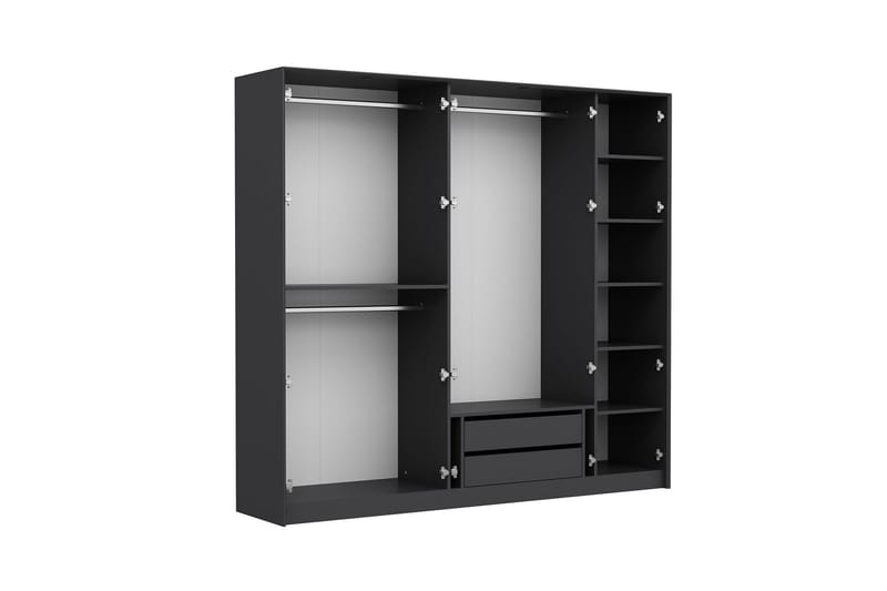 Fruitland Garderobe 228x210 cm - Antrasitt - Oppbevaring - Klesoppbevaring - Garderober & garderobesystem
