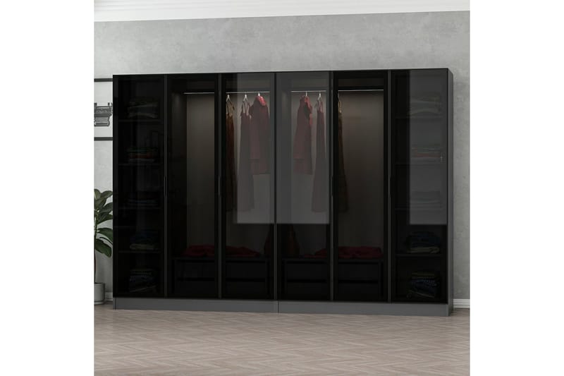 Fruitland Garderobe 270 cm - Antrasitt - Oppbevaring - Klesoppbevaring - Garderober & garderobesystem