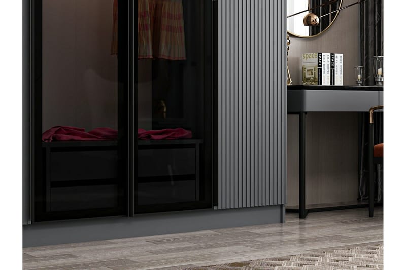 Fruitland Garderobe 270 cm - Antrasitt - Oppbevaring - Klesoppbevaring - Garderober & garderobesystem