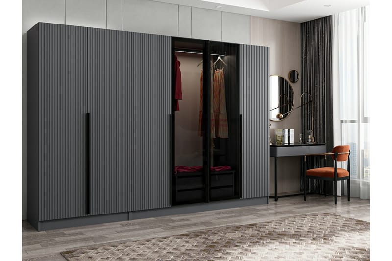 Fruitland Garderobe 270 cm - Antrasitt - Oppbevaring - Klesoppbevaring - Garderober & garderobesystem