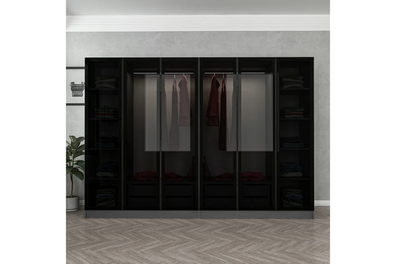 Fruitland Garderobe 270 cm - Antrasitt - Oppbevaring - Klesoppbevaring - Garderober & garderobesystem