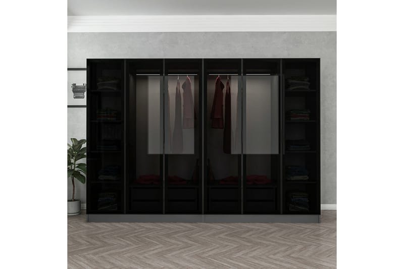 Fruitland Garderobe 270 cm - Antrasitt - Oppbevaring - Klesoppbevaring - Garderober & garderobesystem