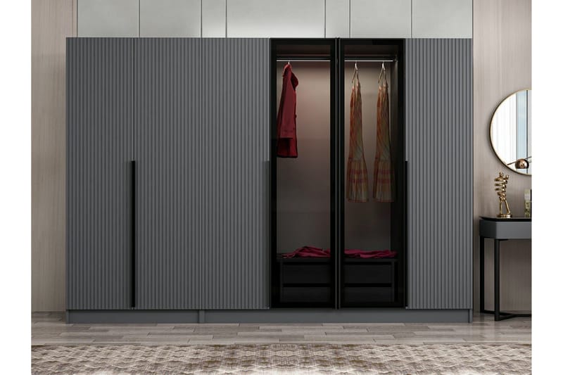 Fruitland Garderobe 270 cm - Antrasitt - Oppbevaring - Klesoppbevaring - Garderober & garderobesystem