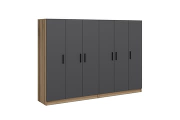 Fruitland Garderobe 270 cm - Grå/Brun - Oppbevaring - Klesoppbevaring - Garderober & garderobesystem