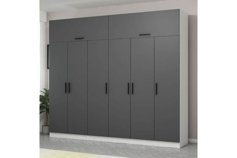 Fruitland Garderobe 270 cm - Grå/Hvit - Oppbevaring - Klesoppbevaring - Garderober & garderobesystem
