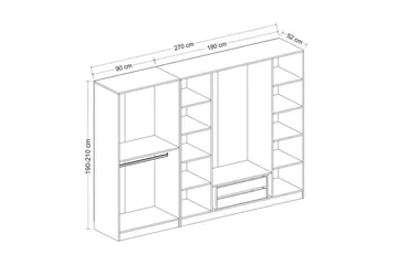Fruitland Garderobe 270 cm - Hvit - Oppbevaring - Klesoppbevaring - Garderober & garderobesystem